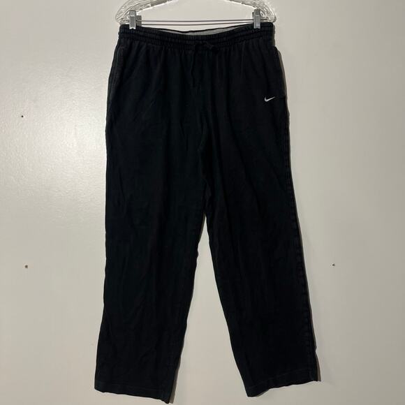Nike Black Straight Fit Activewear 100% Cotton Sweat Pants Men’s Size Large - Picture 1 of 6